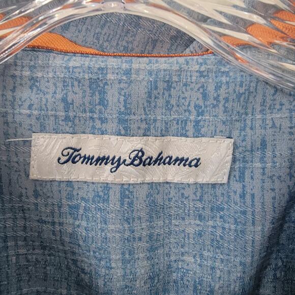 Tommy Bahama Blue Silk Turkish Sea‎ Bloom Adrift Floral Button Front Shirt Large - Picture 5 of 16